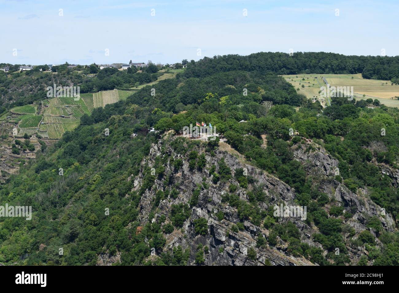 view into Rhine valley at the Loreley Stock Photo