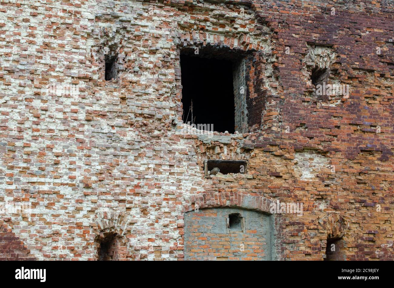 Brest, Belarus - April 18, 2020: The ruins of the Brest fortress as a reminder of the past war. Stock Photo