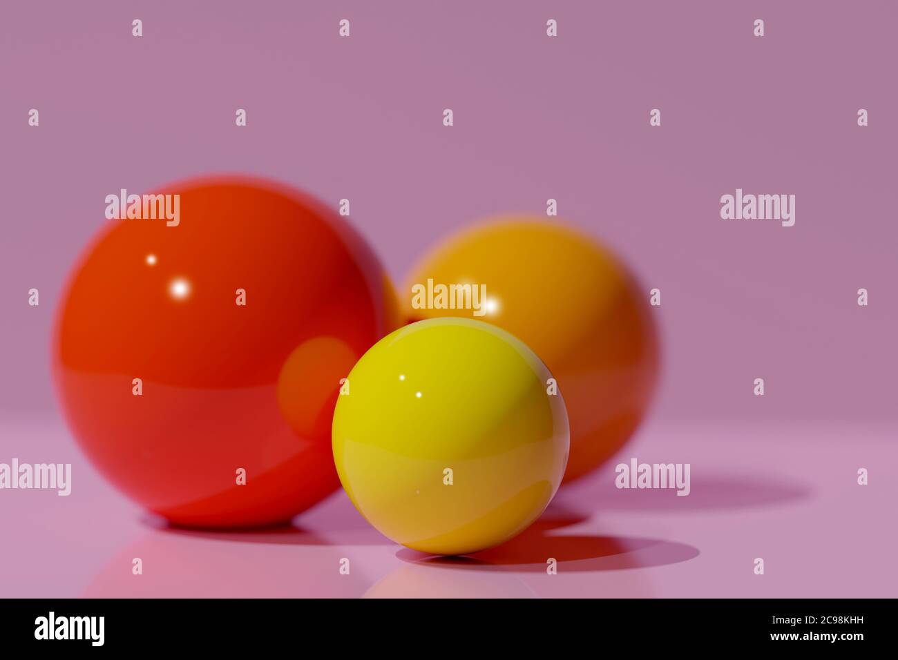 3d rendering of some colorful spheres on pink background Stock Photo ...