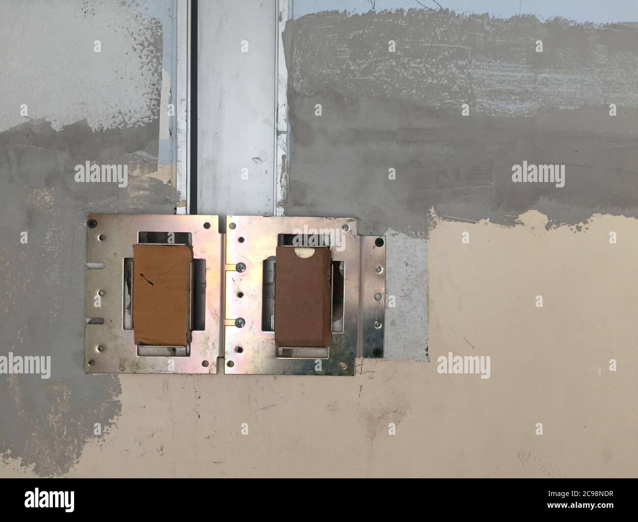 Installation of Electrical Outlet or Duplex Outlet Stock Photo Alamy