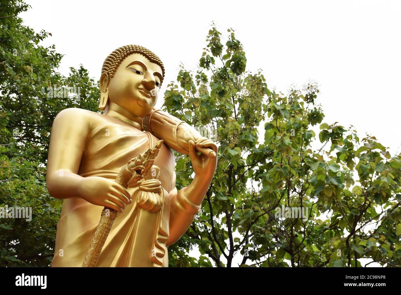 Buddha Statue or Sivali Thera in Forest Stock Photo