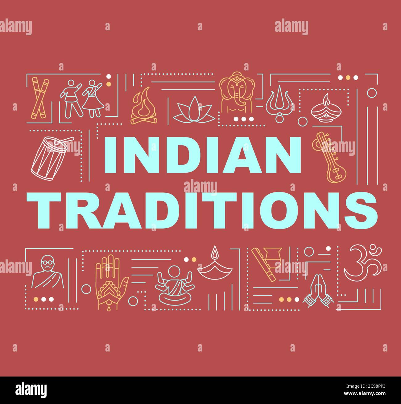Indian traditions word concepts banner. Ntional and religious holidays