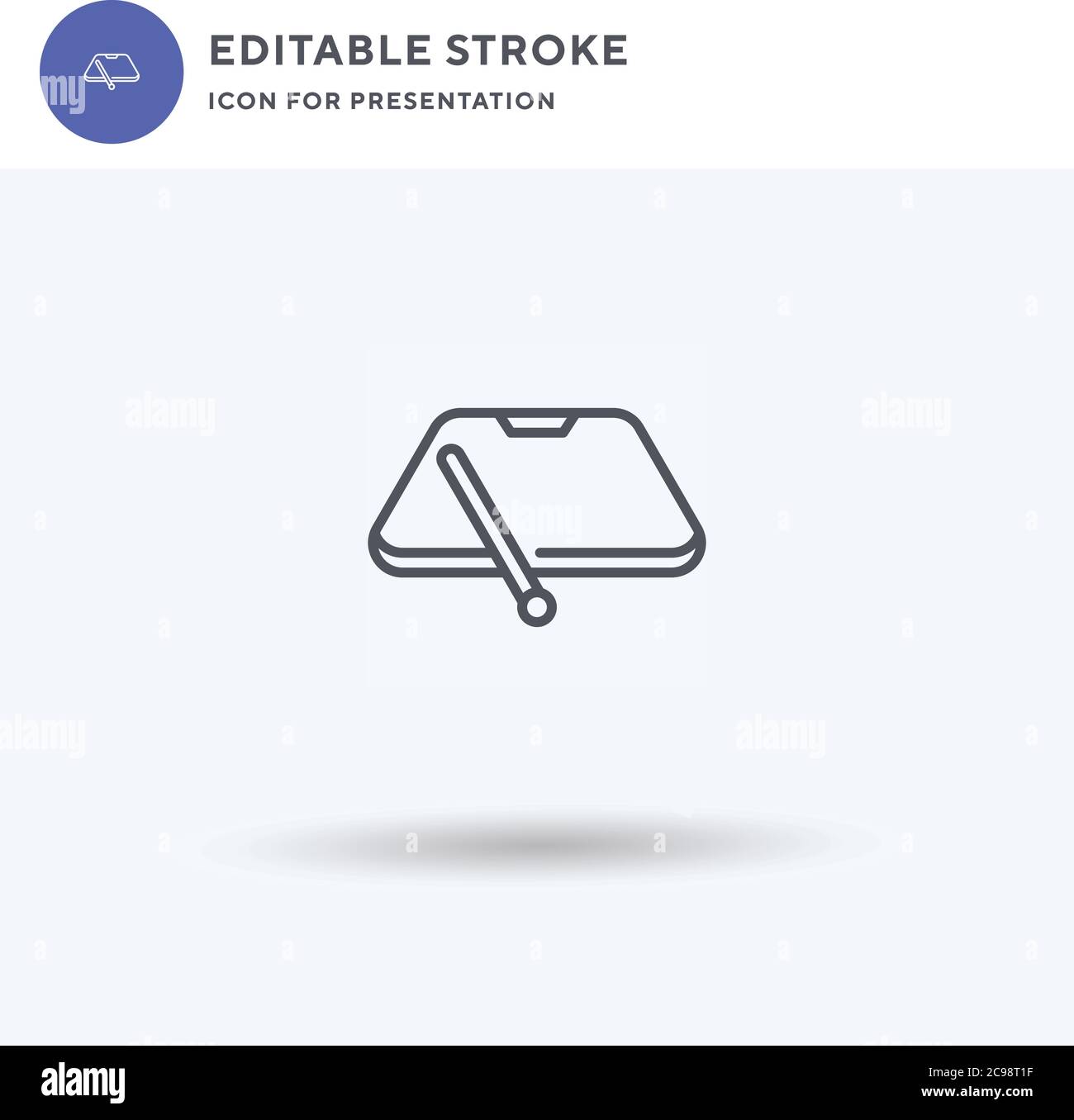 Windshield icon vector, filled flat sign, solid pictogram isolated on white, logo illustration. Windshield icon for presentation. Stock Vector