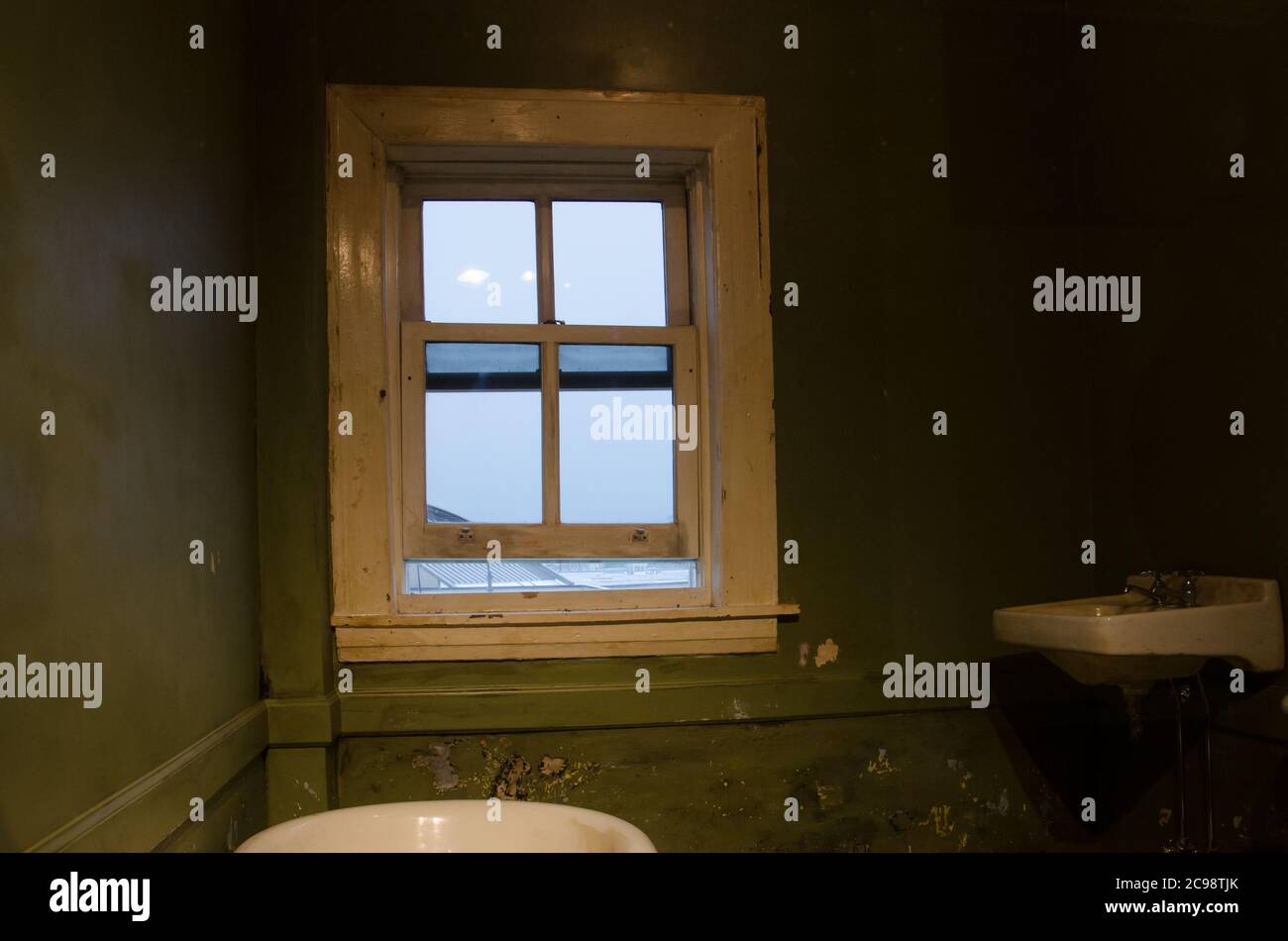 The bathroom window James Earl Ray used to assassinate Dr Martin Luther King at the National Civil Rights Museum in Memphis, Tennessee, USA Stock Photo