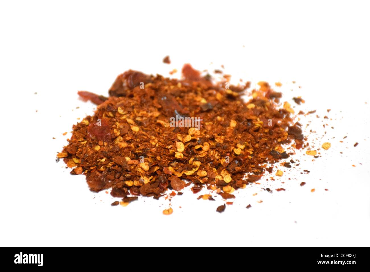 Thai chilli powder on white background. Stock Photo