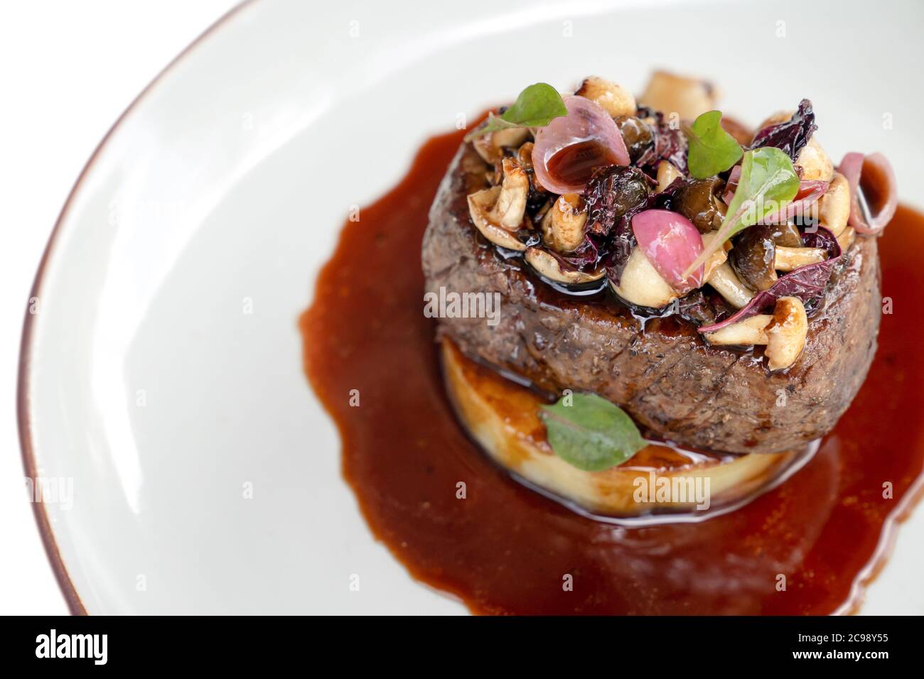 steak beef main dish are Delicately cooked with various ingredient and ready to serve in luxury