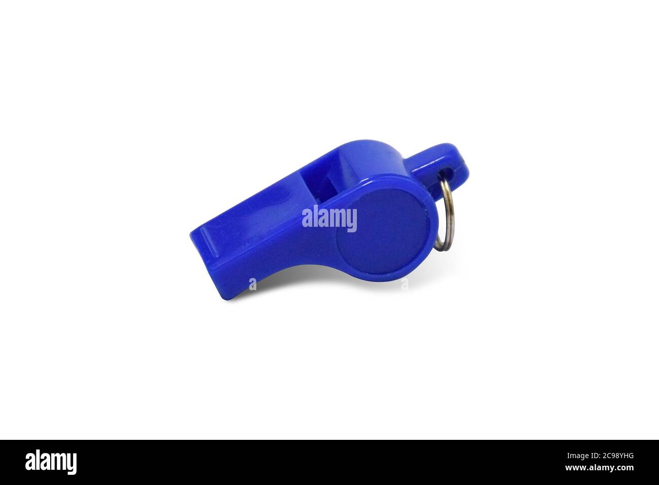 Blue whistle Isolated on white background with clipping path. Stock Photo