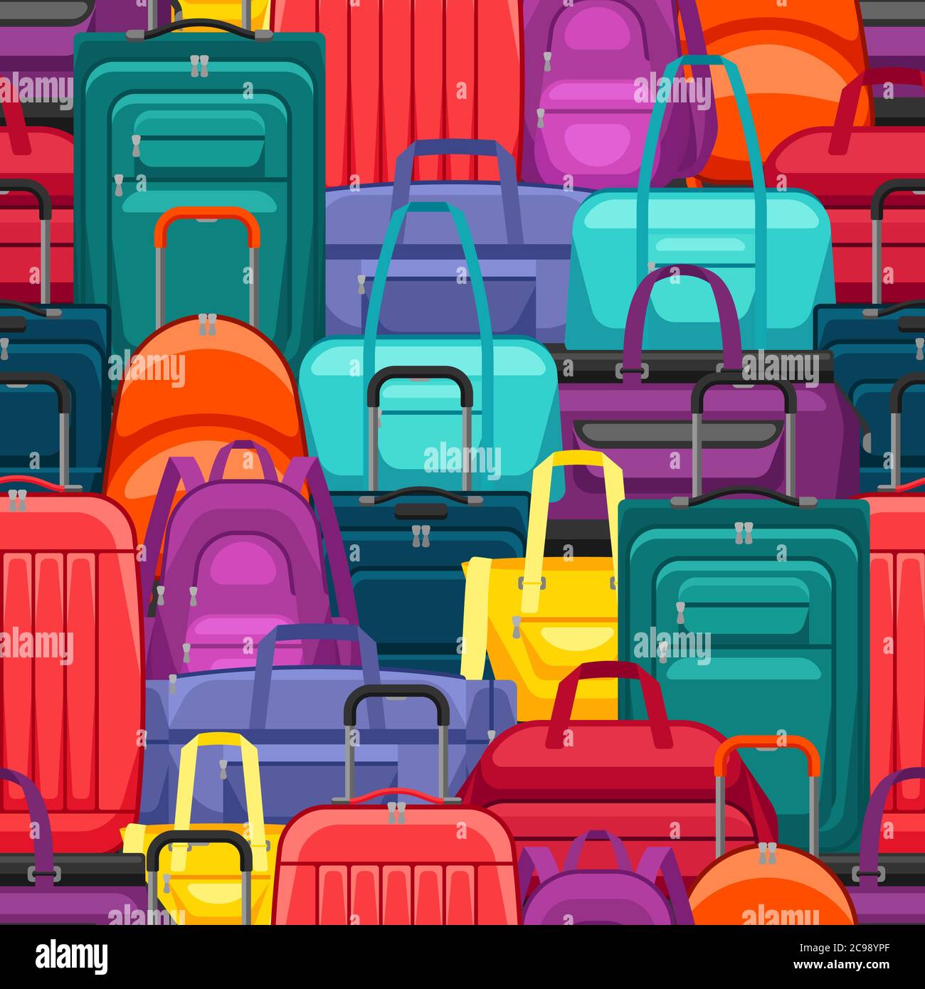 Seamless pattern with travel suitcases and bags Stock Vector Image ...