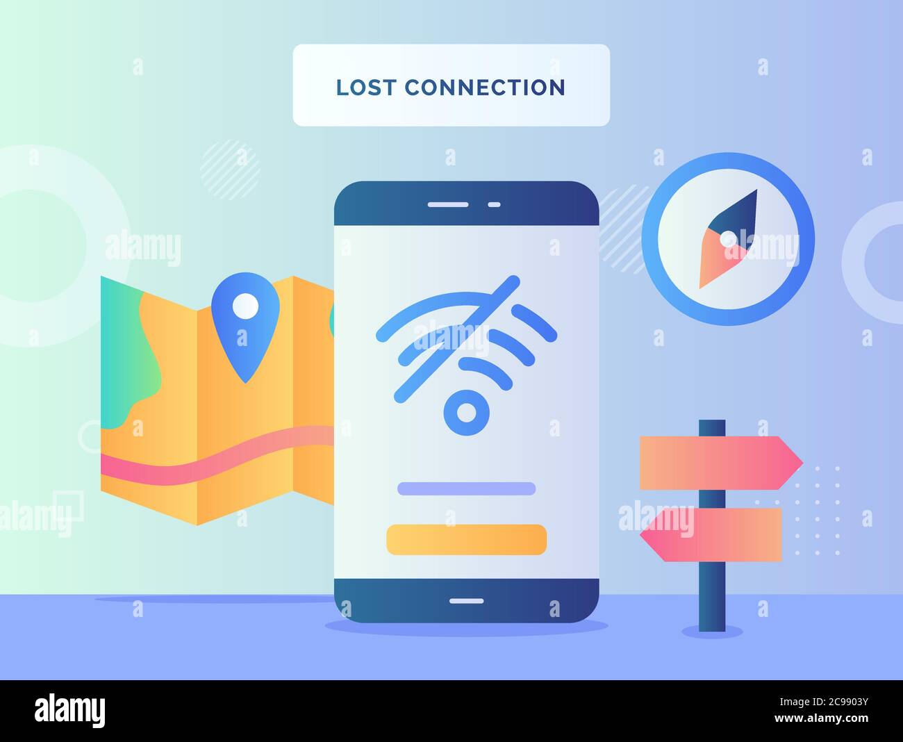 Lost connection concept wifi icon cross out no signal access