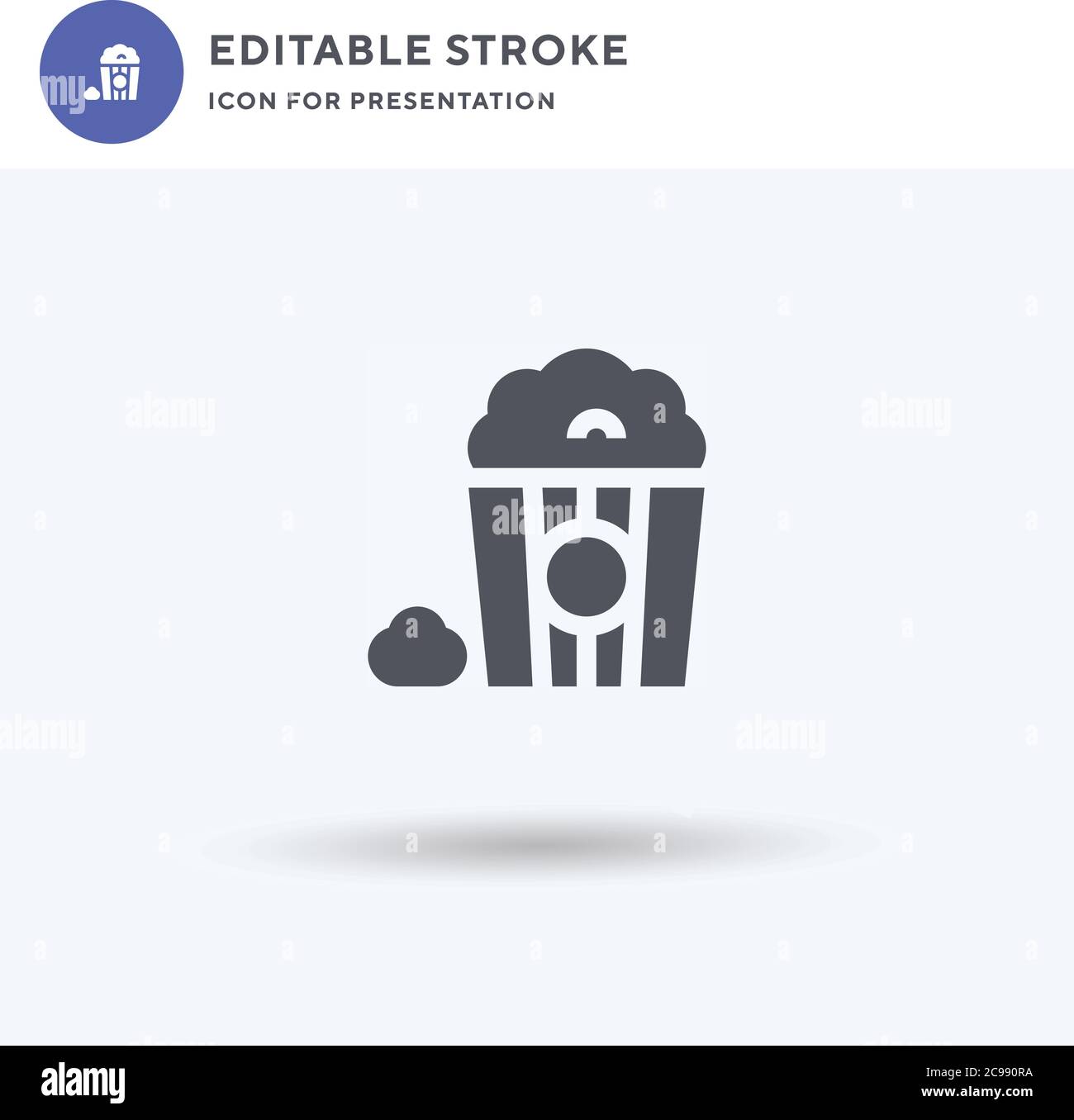 Popcorn icon vector, filled flat sign, solid pictogram isolated on ...