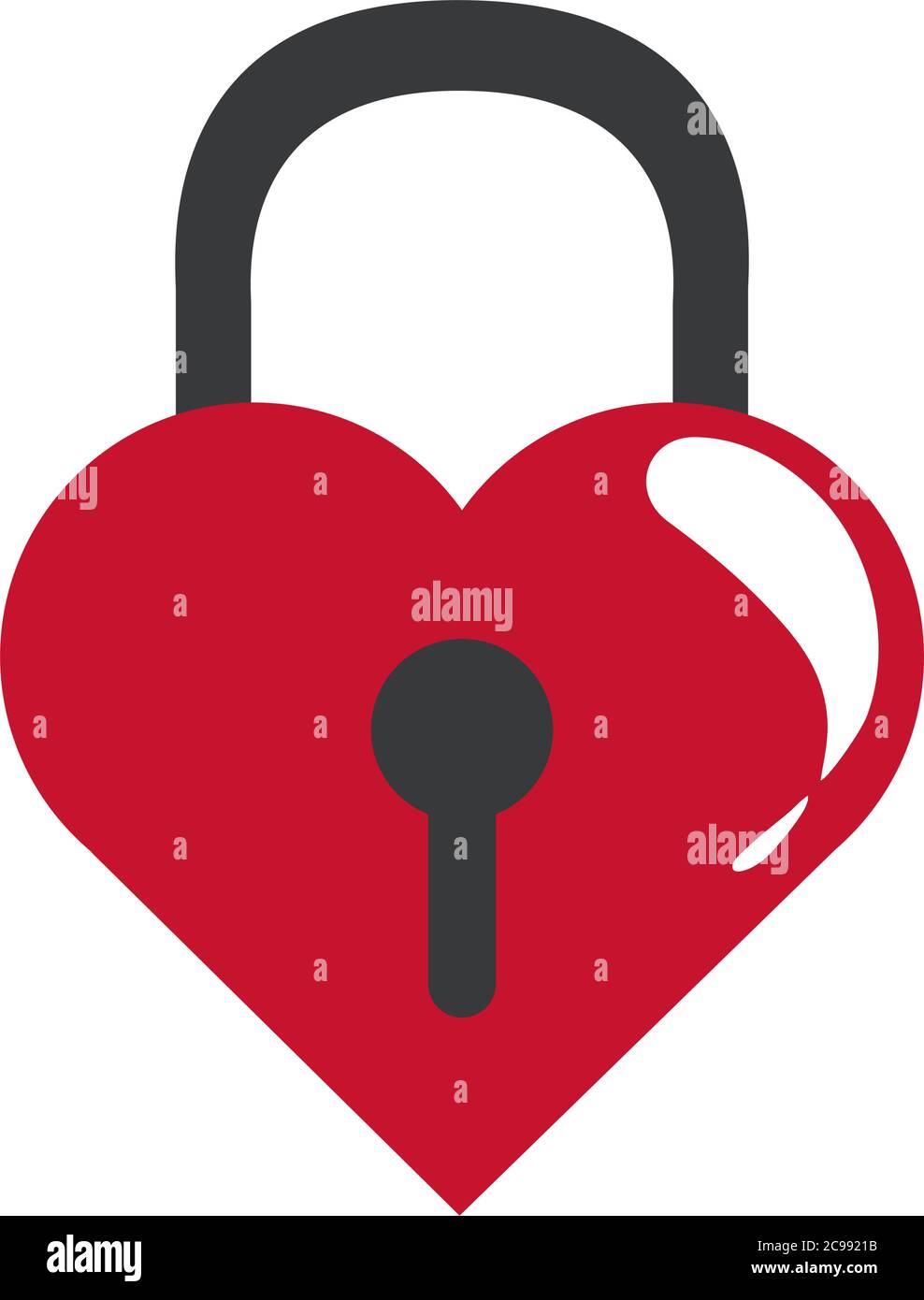 love padlock shaped heart romantic passion feeling flat style icon ...