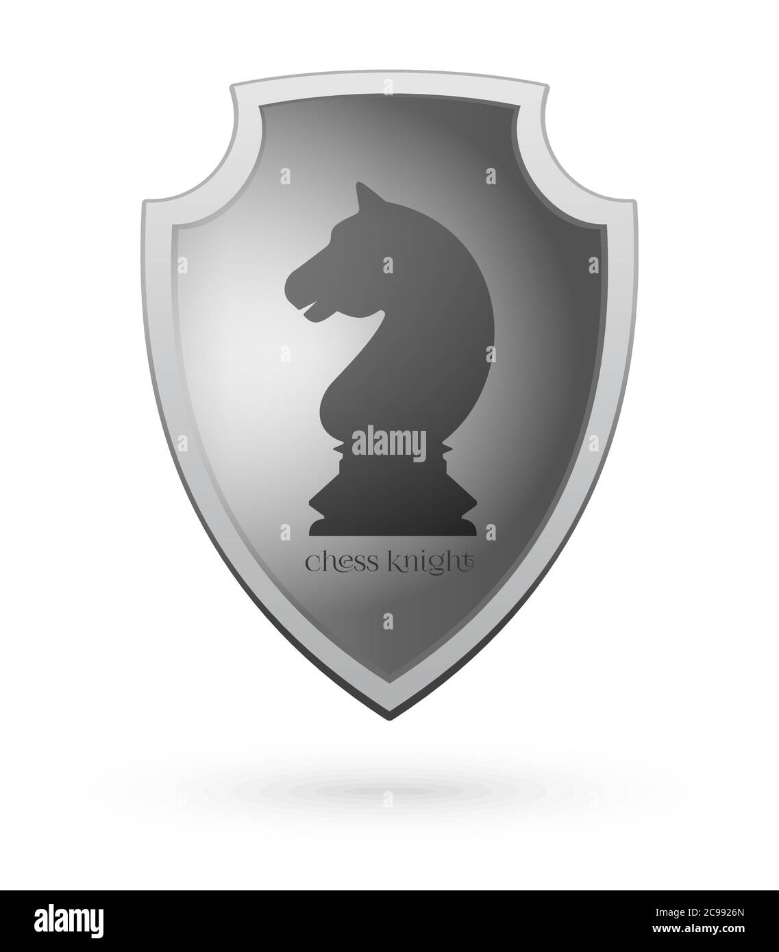 Chess knight on a shield. Chess concept design Stock Vector Image & Art Alamy