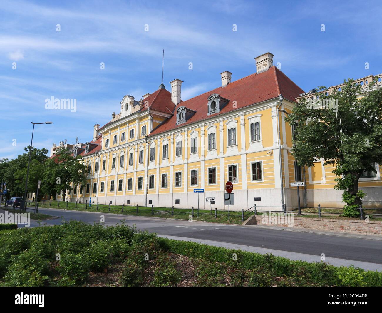 Vukovar/Croatia-June 19th,2019: Beautiful Eltz Manor in town of Vukovar, completely restored after being destroyed in Croatian War of independence Stock Photo