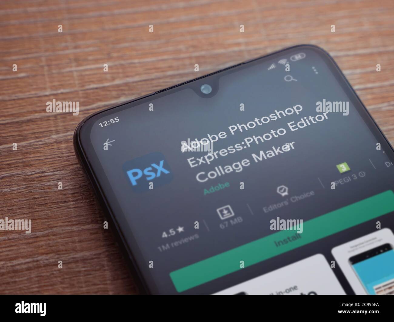 Lod, Israel - July 8, 2020: Adobe Photoshop Express Photo Editor app play  store page on the display of a black mobile smartphone on wooden background  Stock Photo - Alamy