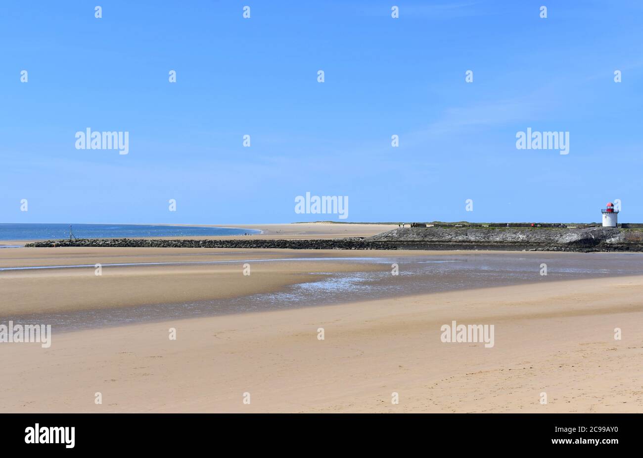 Burry Port beach east and the lighthouse, Burry Port, Carmarthenshire