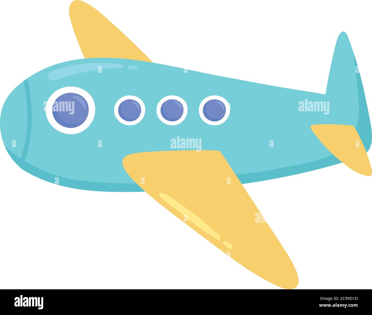 kids toy plane cartoon isolated icon design white background vector illustration Stock Vector