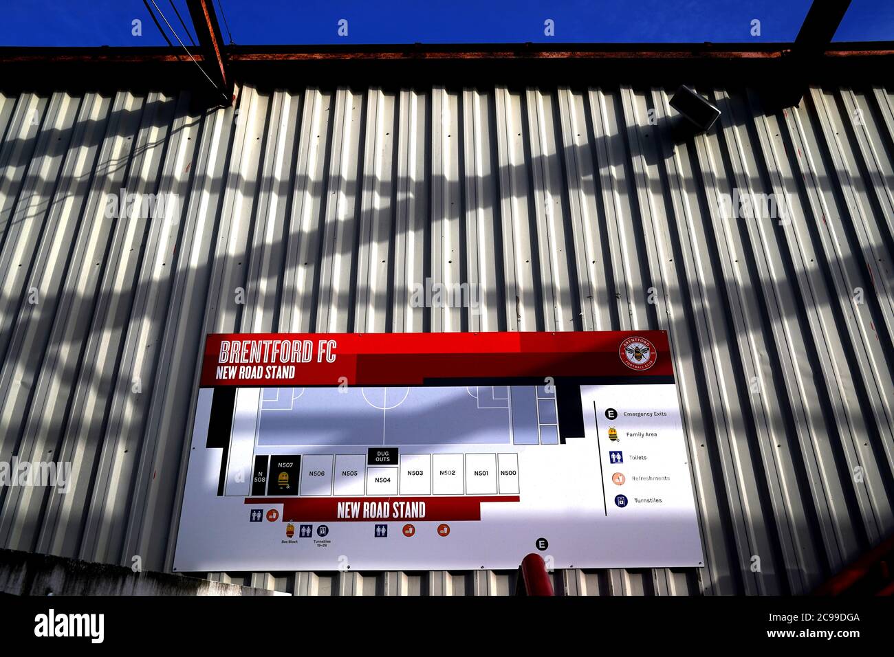 A General View Of A Map Of The New Road Stand Outside The Stadium Before The Sky Bet Championship Play Off Semi Final Second Leg Match At Griffin Park London Stock Photo