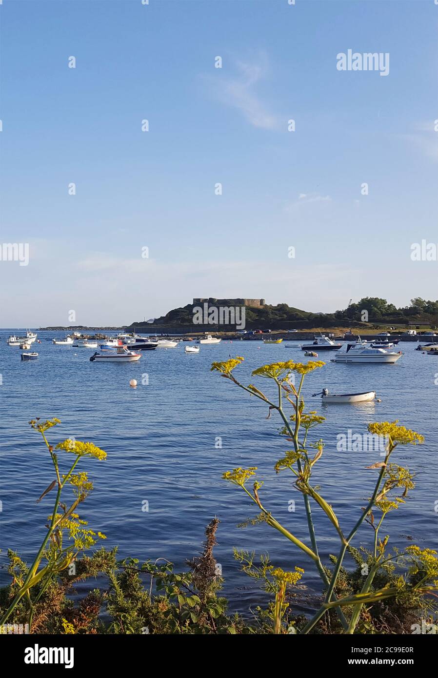 Bordeaux Harbour, Vale Castle, Guernsey Channel Islands Stock Photo Alamy