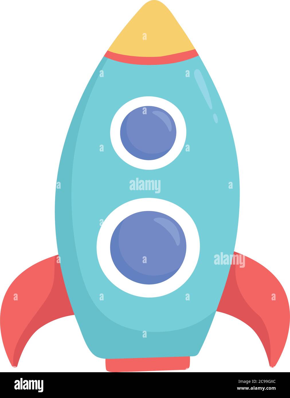 kids toys rocket cartoon isolated icon design white background vector