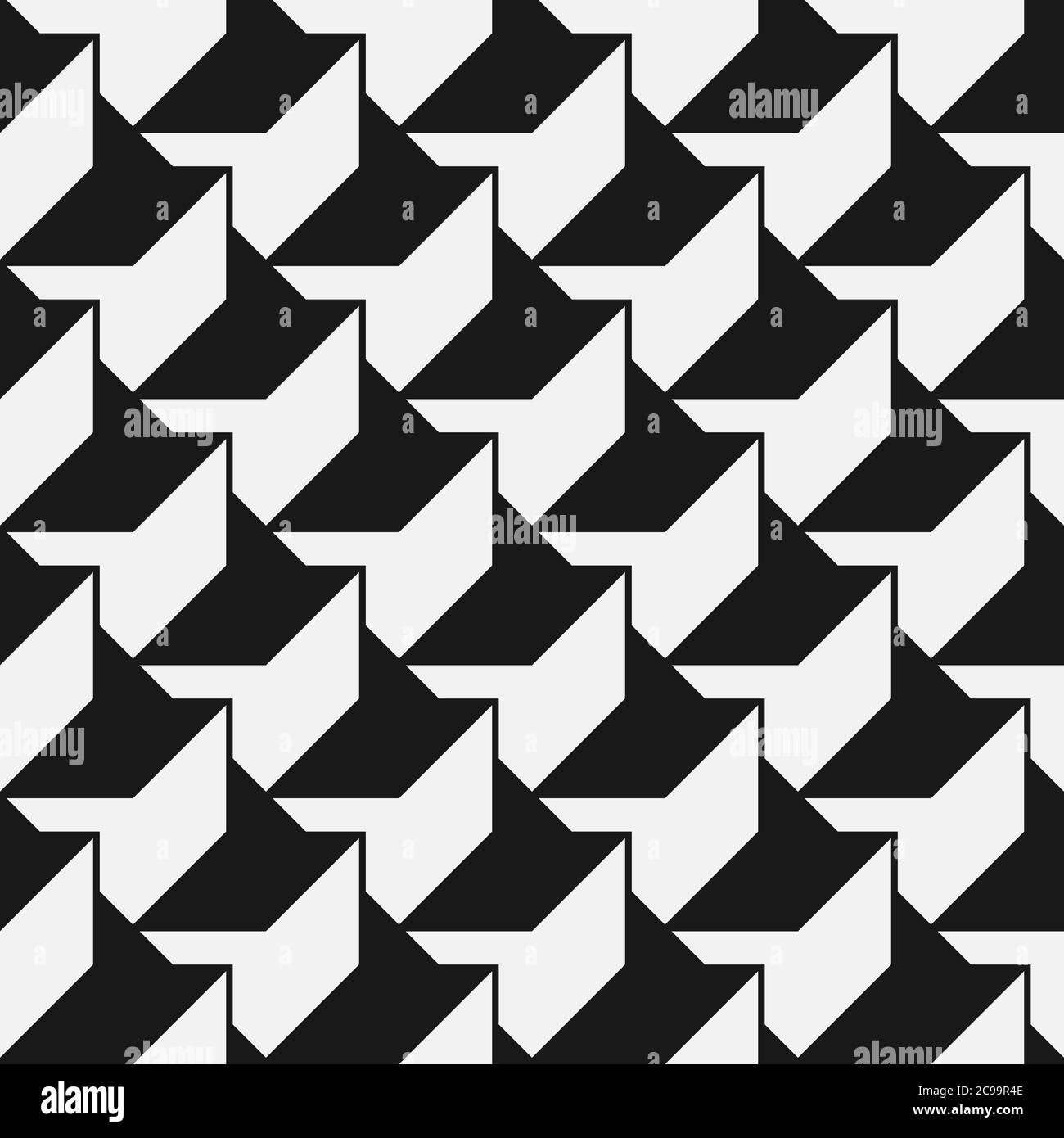 Seamless abstract geometric pattern with isometric elements Stock Vector