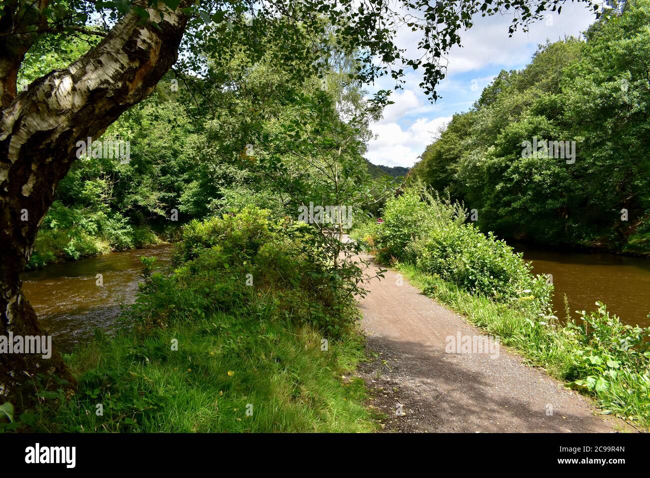 The River Calder and the Rochdale Canal. Stock Photo