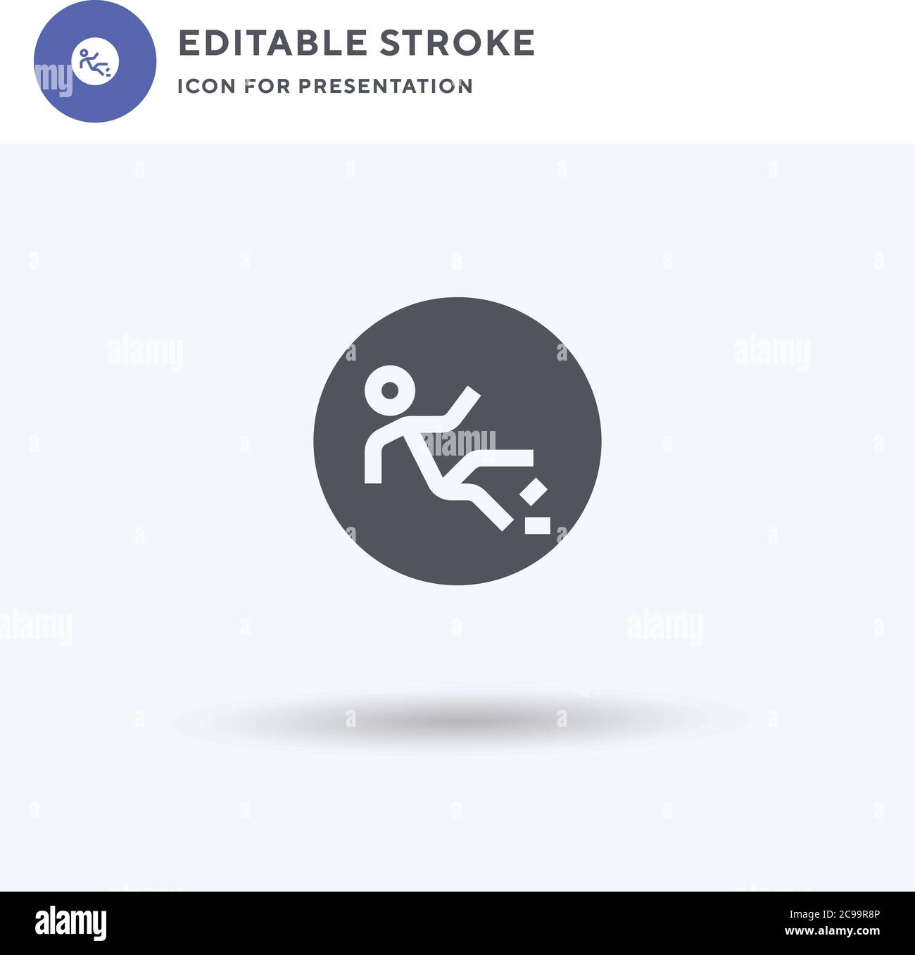 Wet Floor icon vector, filled flat sign, solid pictogram isolated on ...