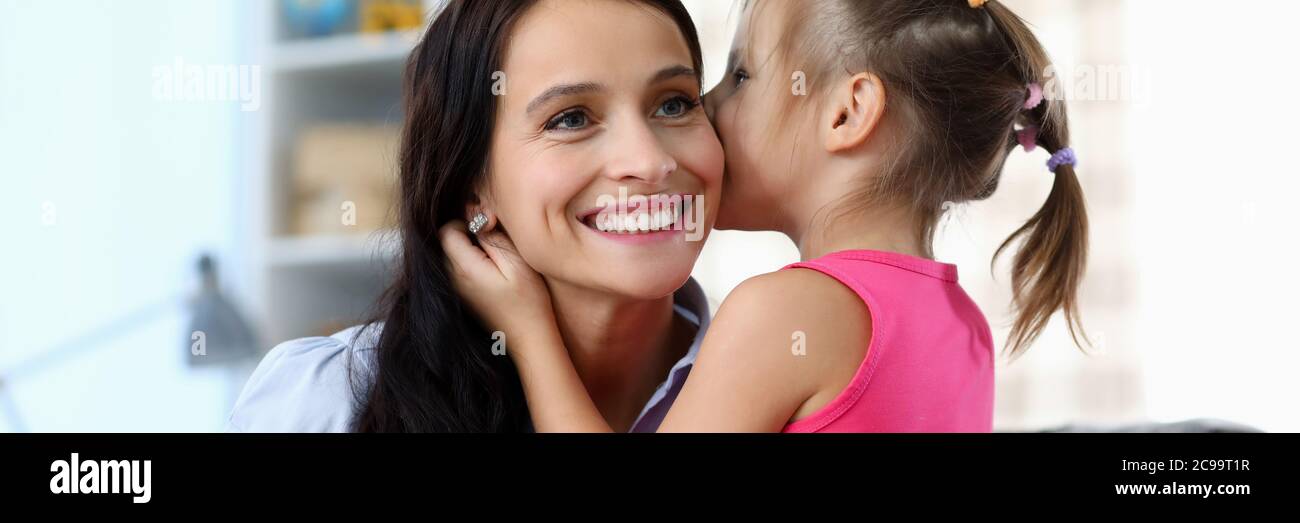 Friendly relationship between mum and kid Stock Photo