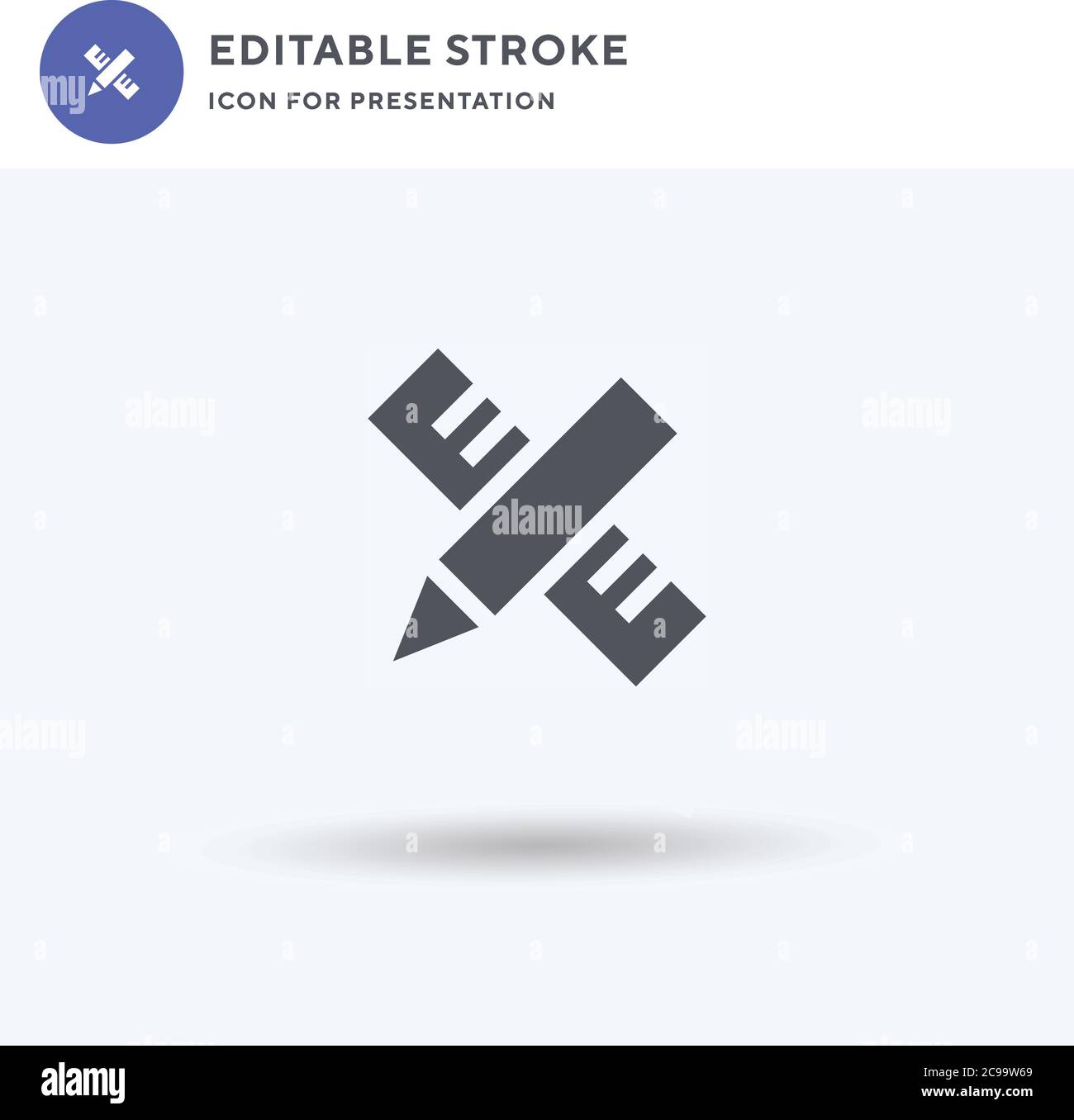 Pen icon vector, filled flat sign, solid pictogram isolated on white ...
