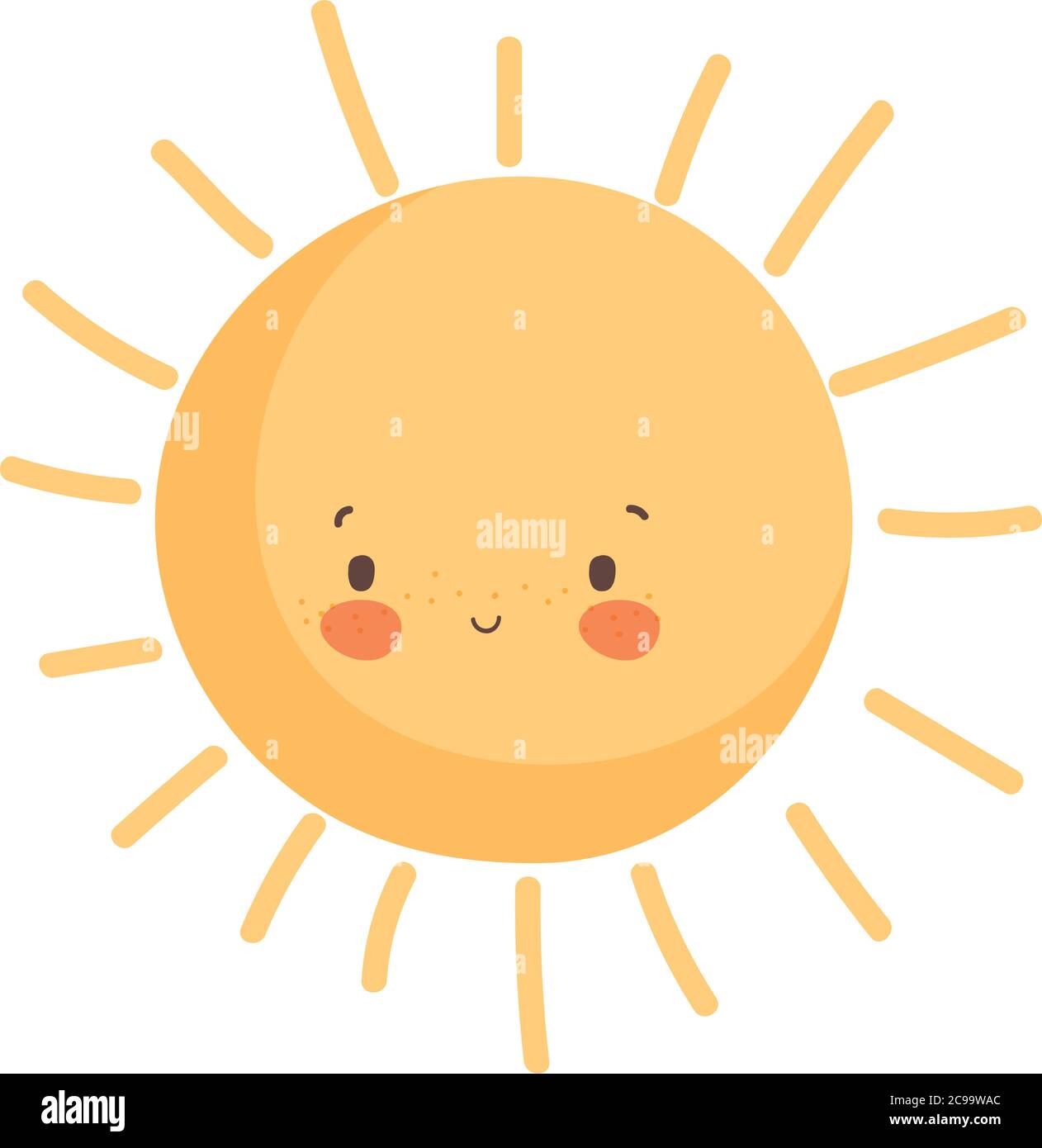 sun hot summer season cartoon isolated icon design vector ...
