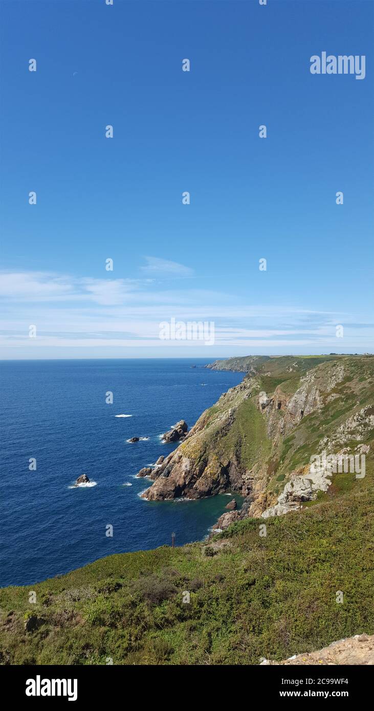 South Coast Cliffs, St Pierre Du Bois, Guernsey Channel Islands Stock
