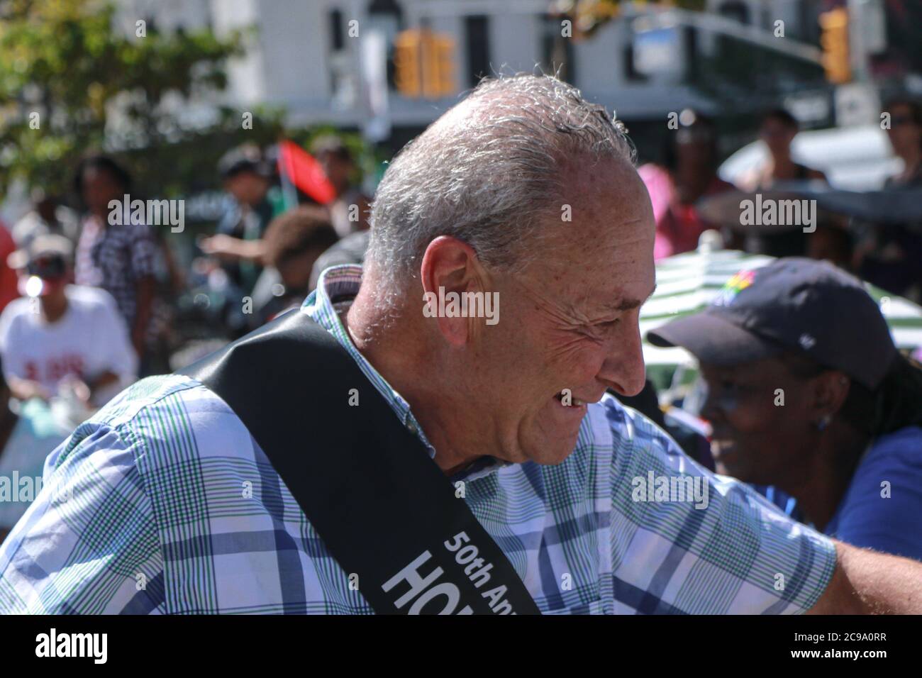 New York Senator Chuck Schumer in the streets of New York City Stock