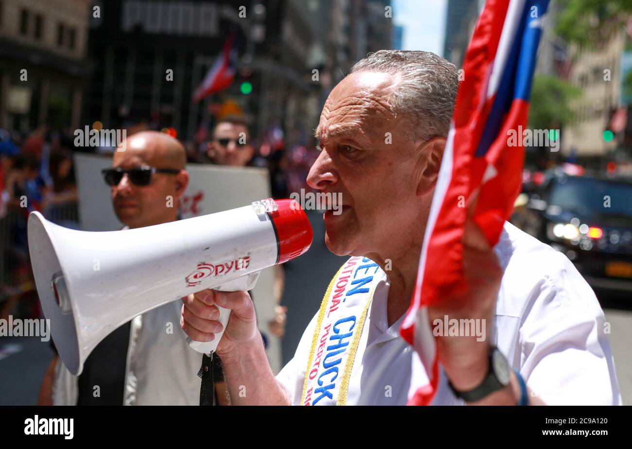 New York Senator Chuck Schumer in the streets of New York City Stock