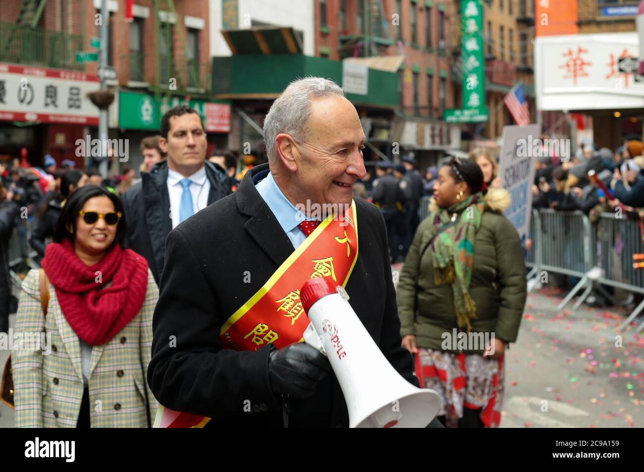 New York Senator Chuck Schumer in the streets of New York City Stock Photo