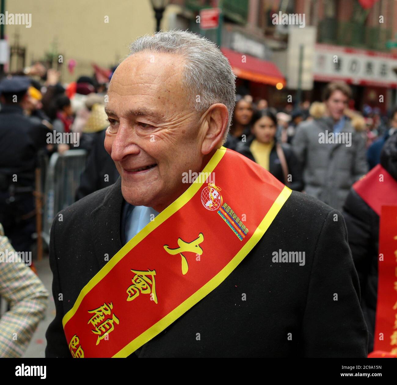 New York Senator Chuck Schumer in the streets of New York City Stock