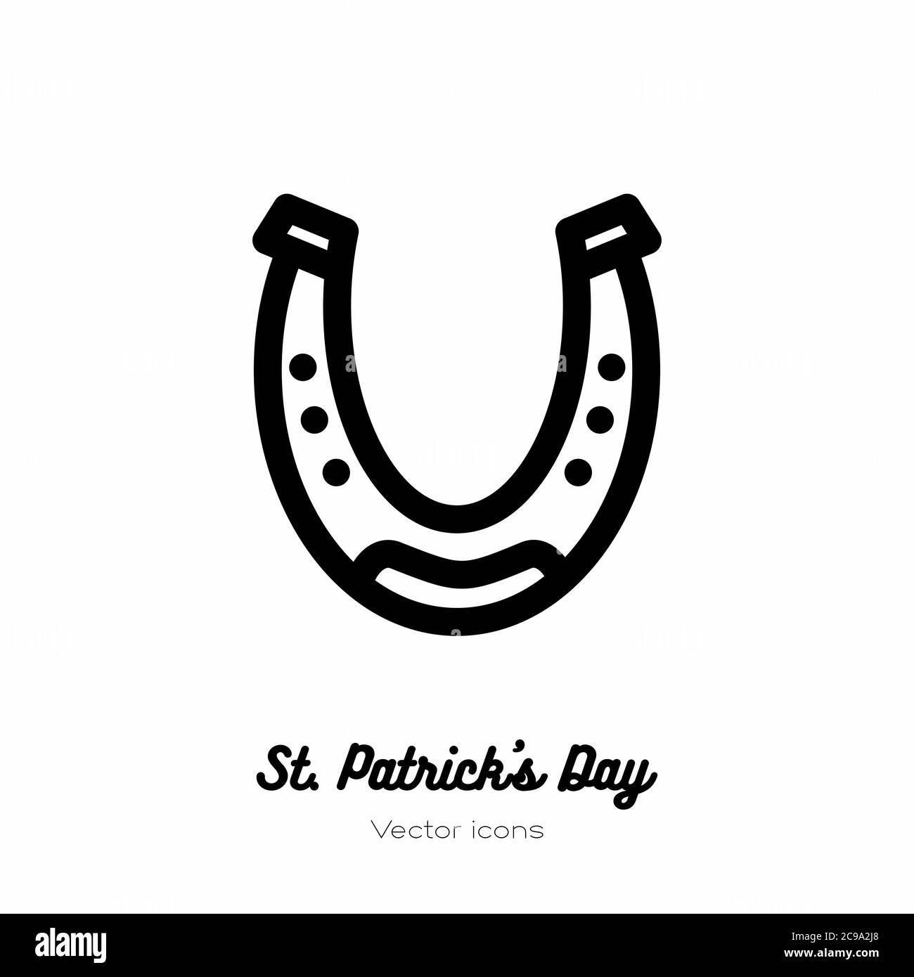 Hand Drawn Lucky Horseshoe Saint Patricks Stock Vector (Royalty