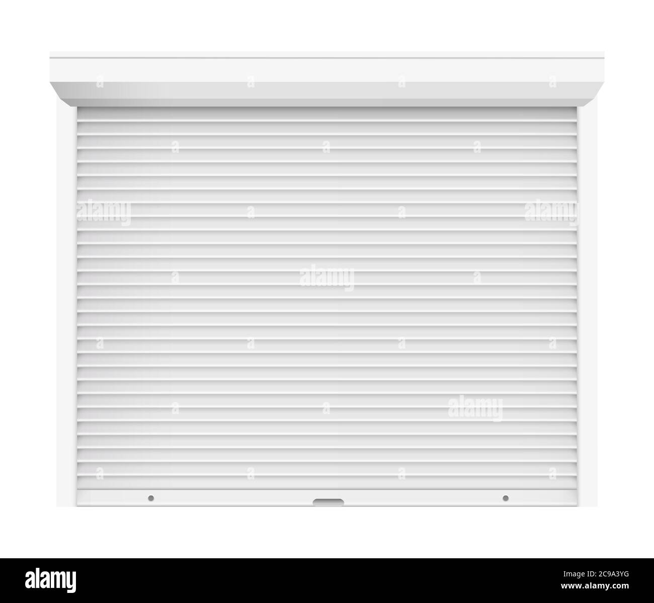 Rolling shutter door. Automatic construction door, shutter entrance door. Vector rolling shutter illustration on white background Stock Vector