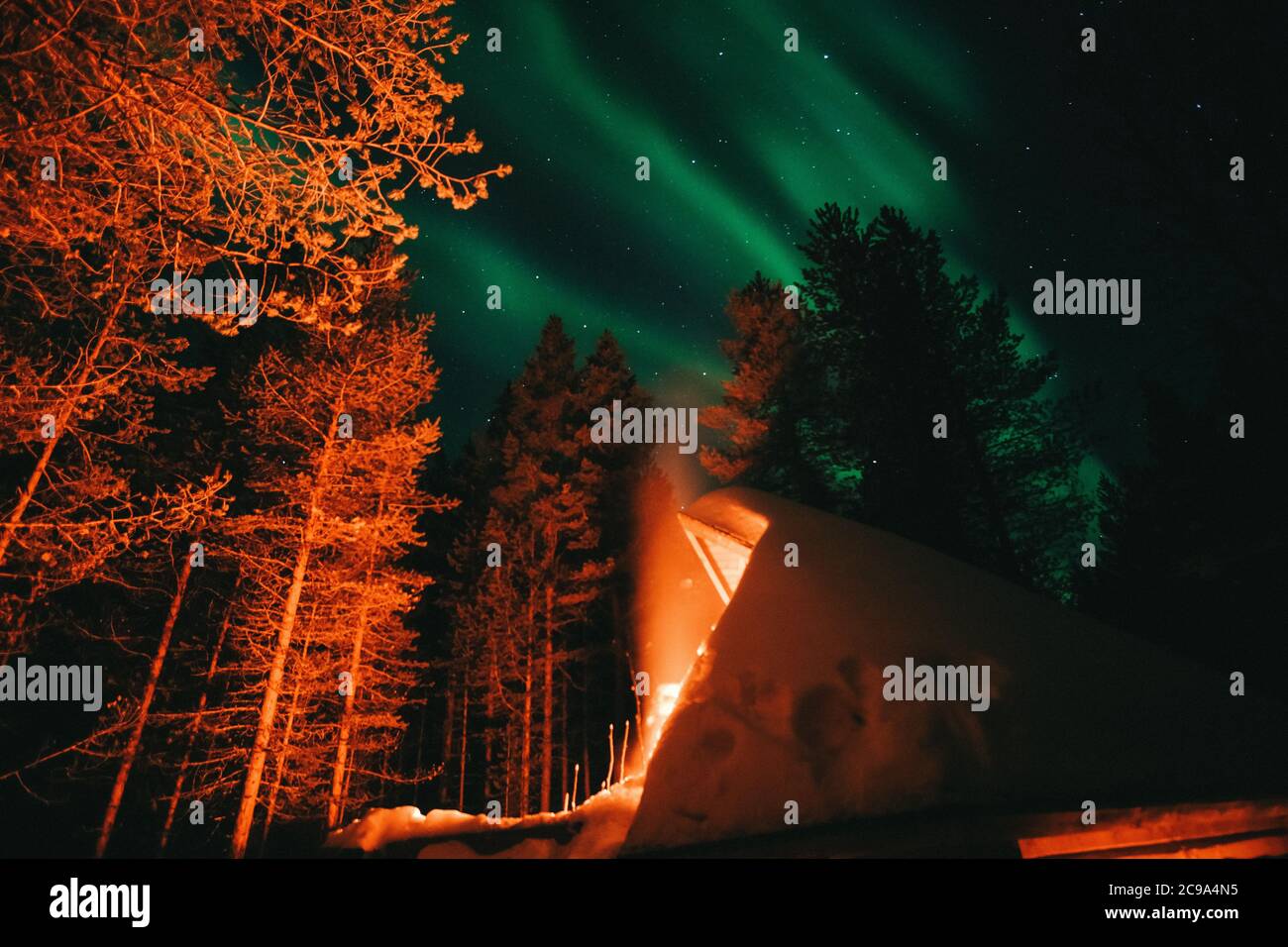 Northern lights Finland Lapland aurora borealis Stock Photo Alamy