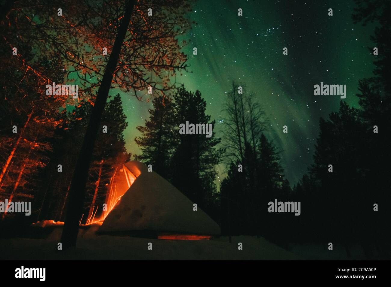 Northern lights Finland Lapland aurora borealis Stock Photo Alamy