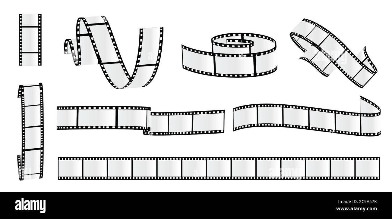 Movie tape. 35mm photo strip film camera frames picture vector