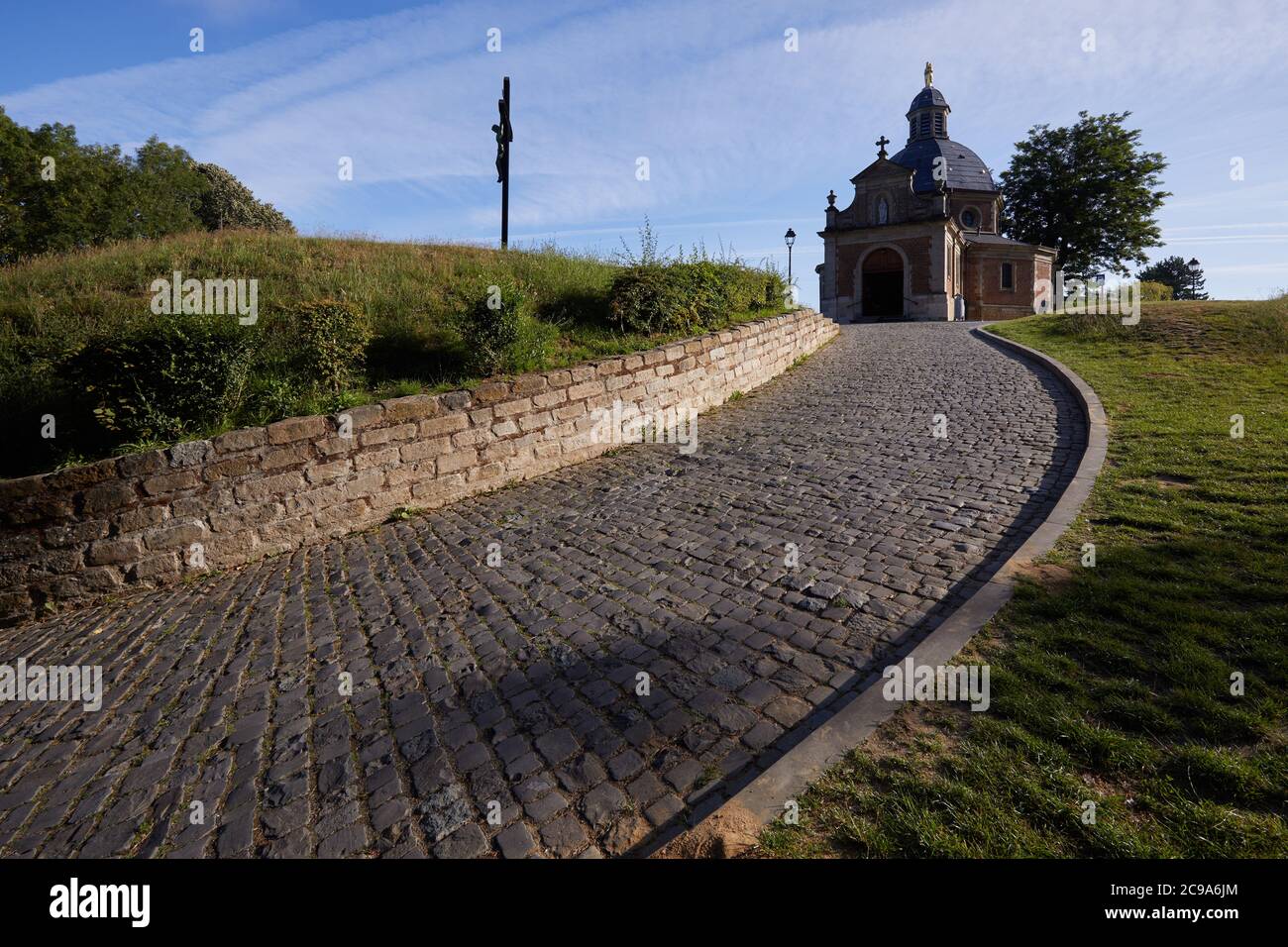 The Chapell of Our Lady of Oudenberg, on top of the Muur climb in Geraardsbergen, Belgium Stock Photo