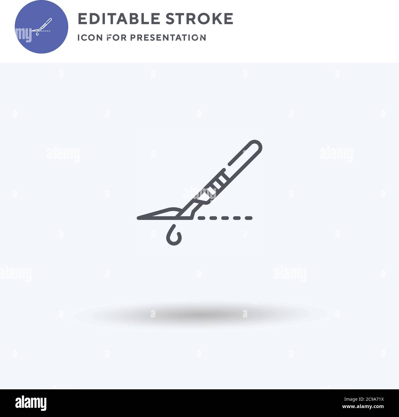 Incision icon vector, filled flat sign, solid pictogram isolated on ...