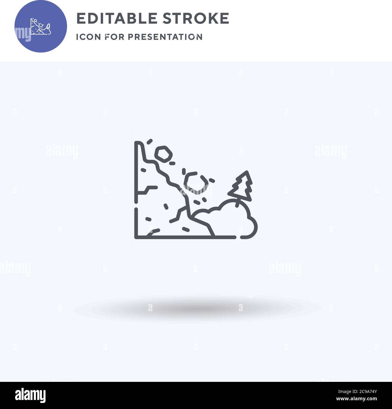 Landslide icon vector, filled flat sign, solid pictogram isolated on ...