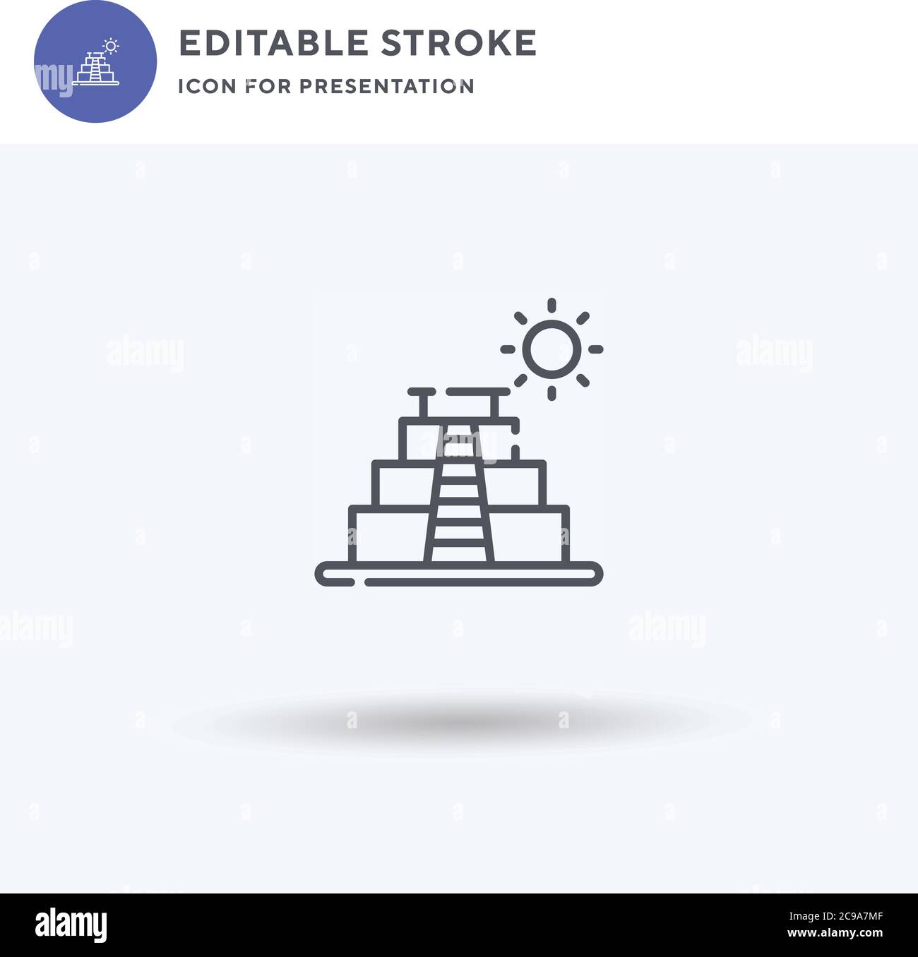 Mayan Pyramid icon vector, filled flat sign, solid pictogram isolated ...