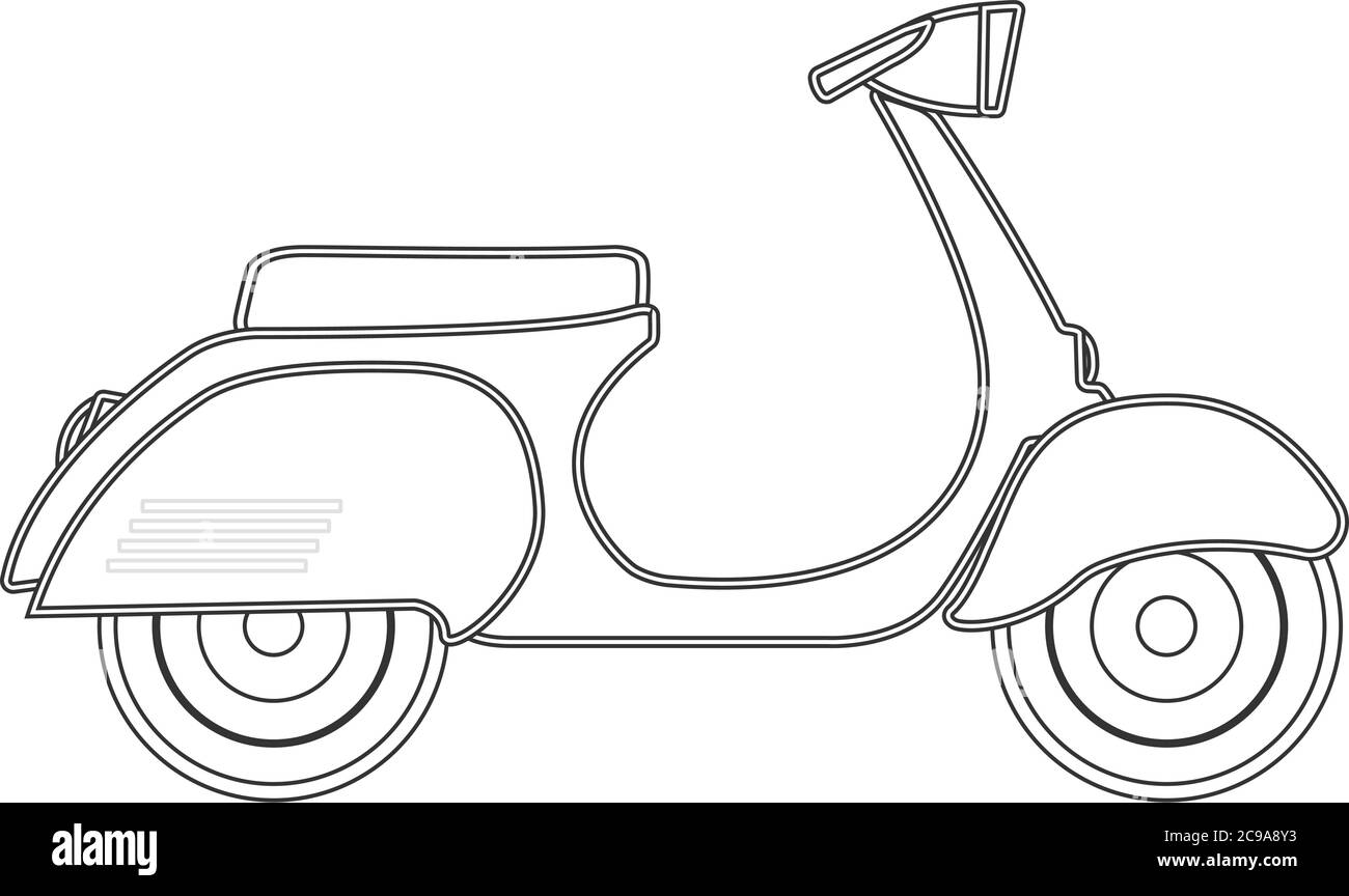 Vector retro scooter Vintage Isolated illustration eps 10 Stock Vector