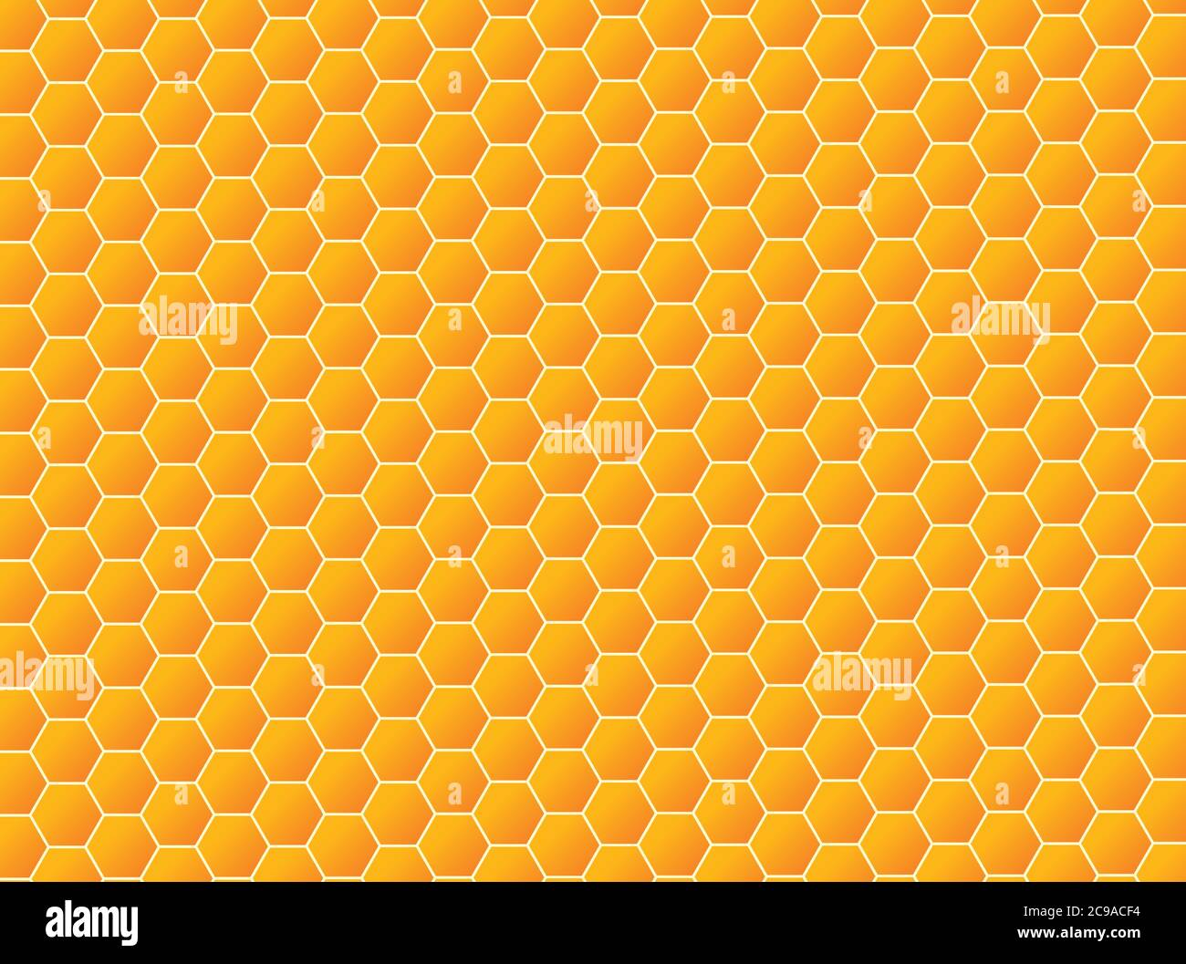 Honeycomb Orange Background From A Bee Hive Vector Illustration Of Geometric Texture Seamless Hexagons Pattern For Web Print Wallpaper Stock Vector Image Art Alamy