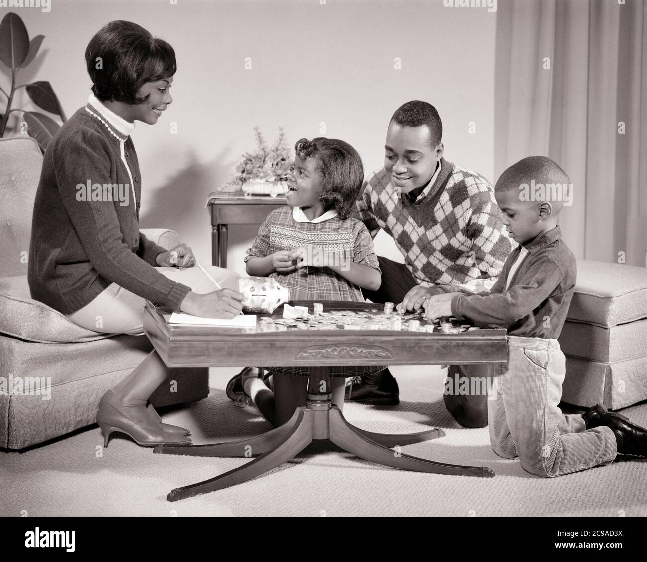Vintage B&W photo of African-American brother and sister Vintage B&W photo of African-American brother and sister