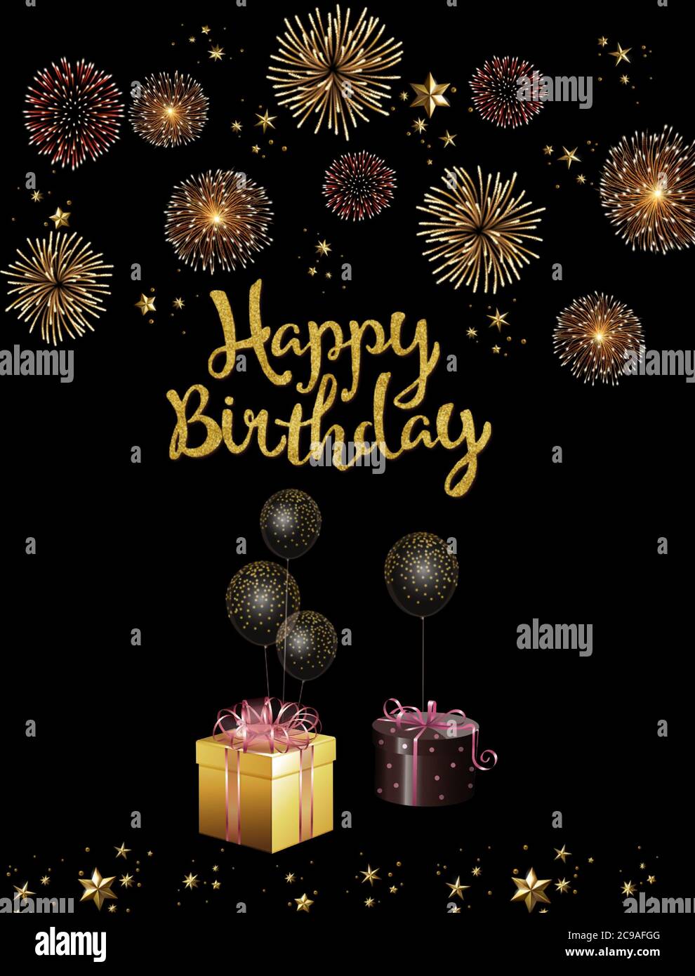 Festive background with happy birthday card isolated in color background  Stock Photo - Alamy