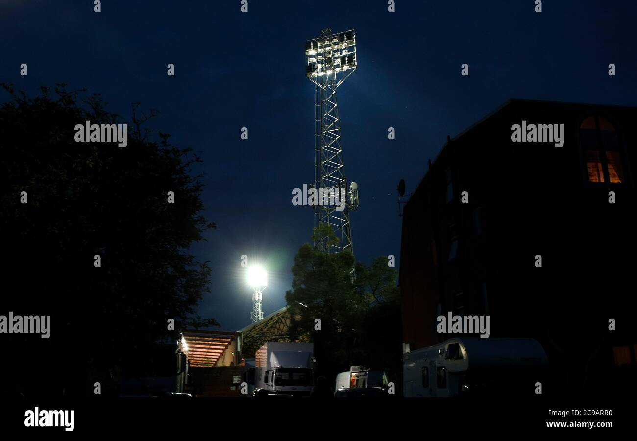 London, 29th July 2020  General View of Griffin Park, Brentford Football Club, on the final night of football at their historic home (Since 1904) before they move to their new ground, Brentford Community Stadium. Andrew Fosker / Alamy Live News Stock Photo
