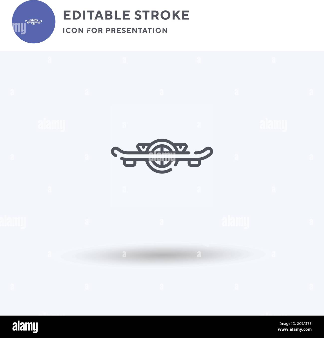 Hoverboard icon vector, filled flat sign, solid pictogram isolated on white, logo illustration. Hoverboard icon for presentation. Stock Vector