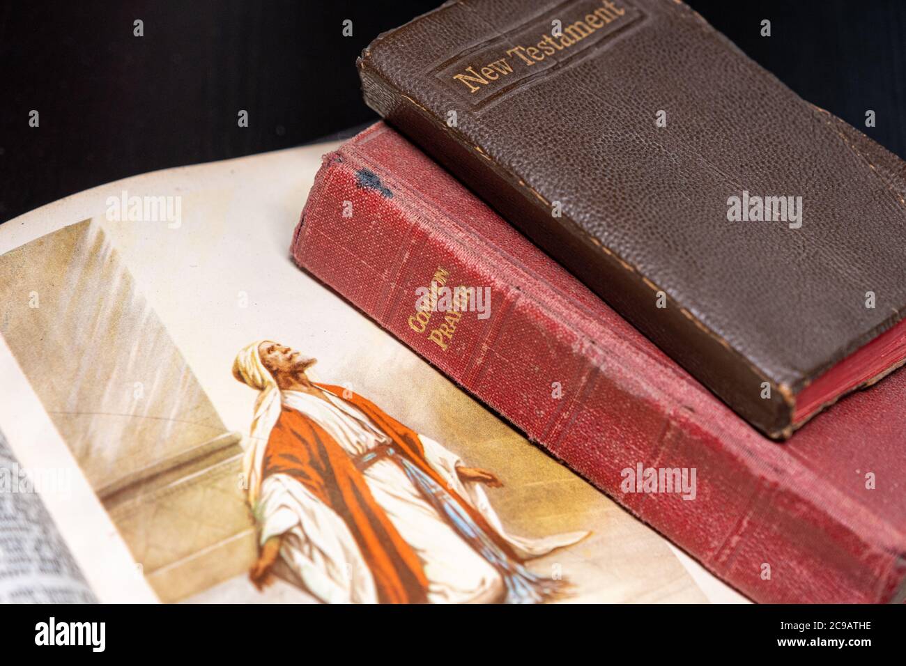 Bible open at page with picture of one of the Old Testament prophets ...